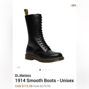 Black mid-calf dr. Martin leather combat boots